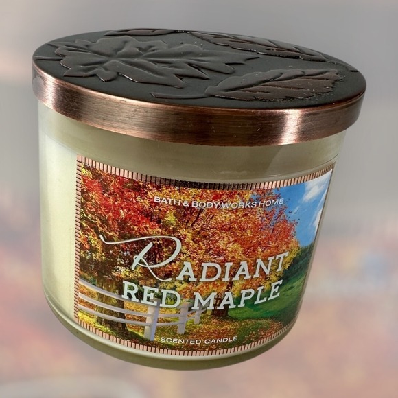 Bath & Body Works Other - NEW! Bath & Body Works Radiant Red Maple Scented 3 Wick Candle Large 14.5 OZ